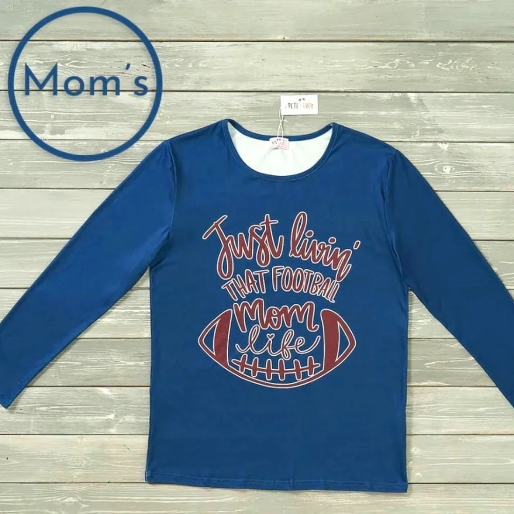 Football MOM life long sleeve tee by Pete & Lucy - Picture 1 of 1